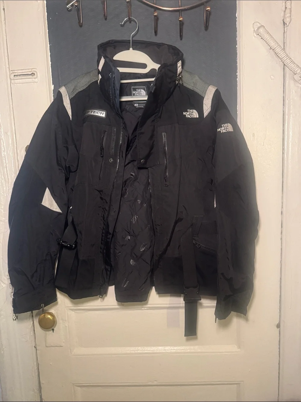 The North Face Black Ski & Snowboard Jacket with White and Gray Accents